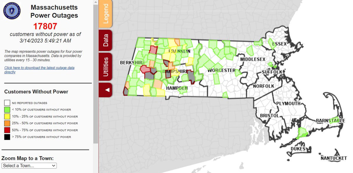 Big jump to now 17,000+ power outages as of 5:57 a.m