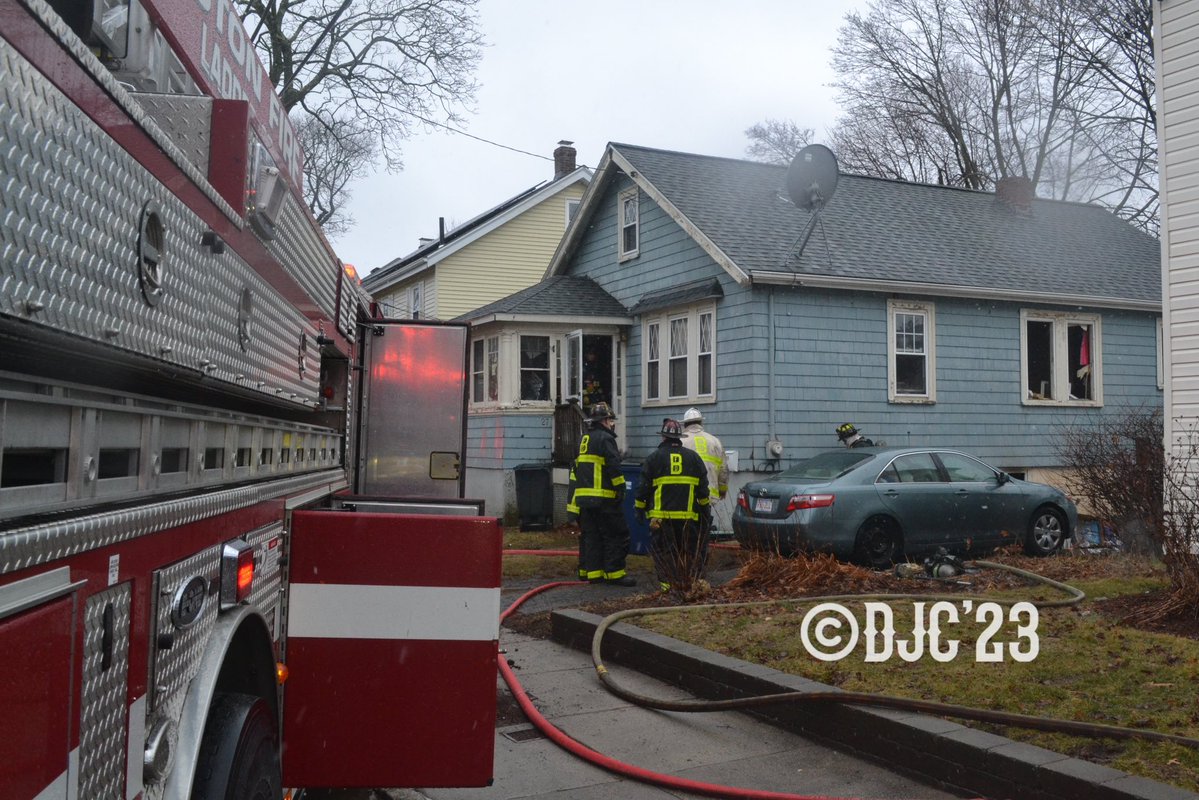 Boston holding at the first alarm assignment at 27 Brier Road in District 10. 3 lines runs with multiple animal rescues for the basement fire