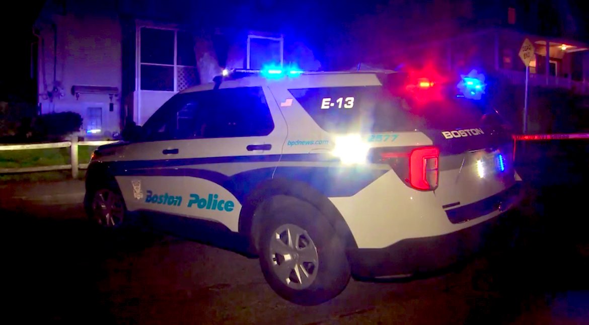 Boston police confirm a man was shot and killed on Dedham St. in Hyde Park last night. Neighbors tell they heard half a dozen gunshots ring out and saw officers searching the woods with flashlights   K9s.