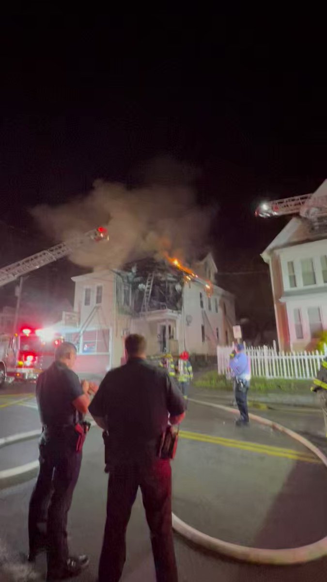 Brockton: 915 Warren Ave, 3rd alarm in an occupied dwelling, reports of people jumping from the second floor (unconfirmed), heavy fire through the roof and top floor Boston25 News   Brockton