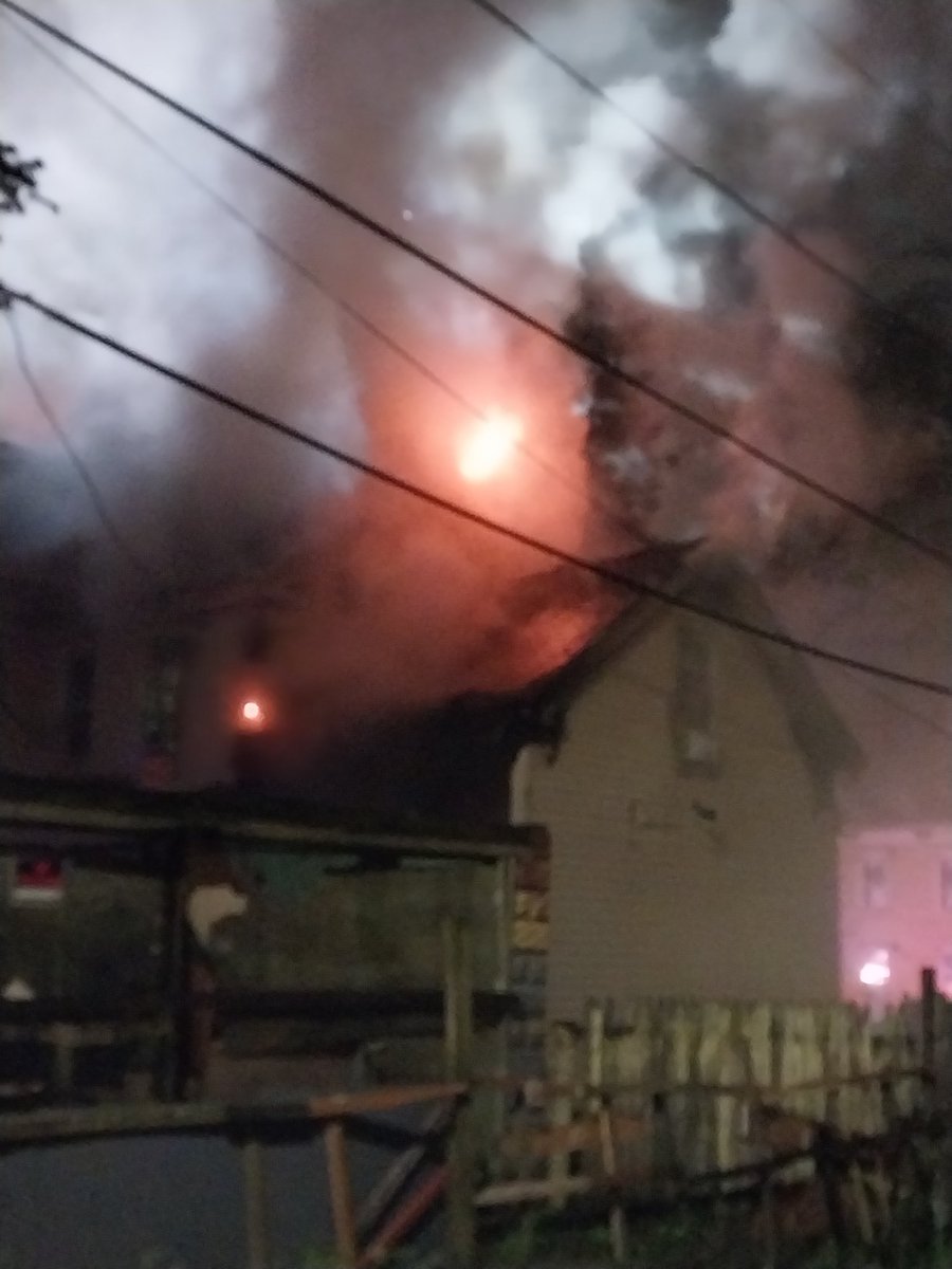 Fire scene in Lawrence, Massachusetts  2nd alarm on Bradford st