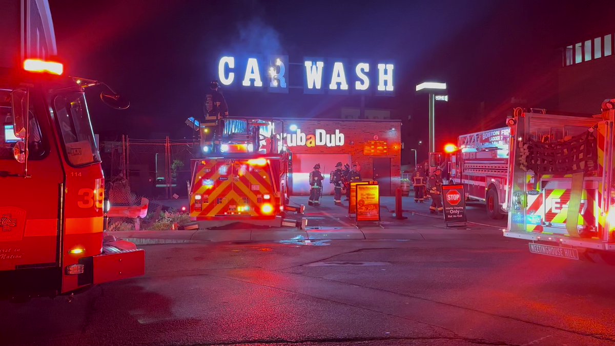 Boston Fire is on scene at Boston St at the Scrub-a-dub car wash with an electronic sign on fire. Firefighters made quick work of the fire preventing any damage to the building