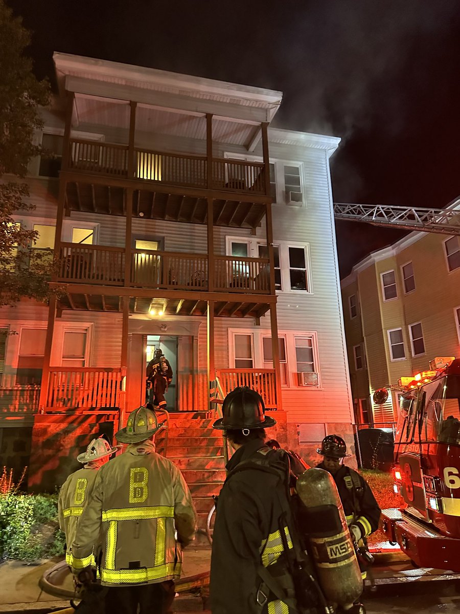 DORCHESTER, MA - At approximately 1:30 AM today, a massive fire broke out on the 2nd floor of a large 6-family building located on Whitman Street in Dorchester. Boston Firefighters responded quickly to the scene, rescuing a woman trapped on the 2nd