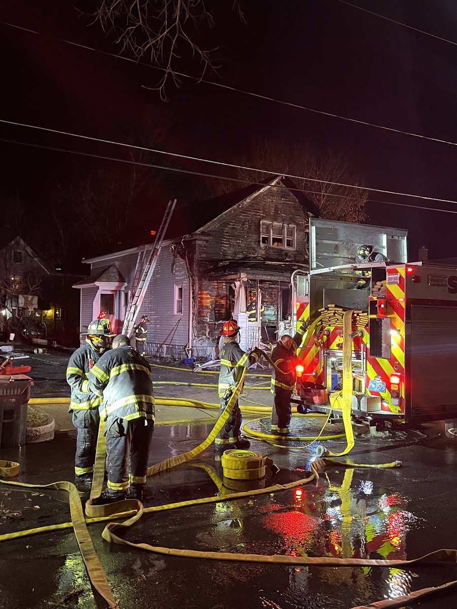 53 Devens St. 5 people have been displaced 1 firefighter was injured and transported to a local hospital with minor injuries. 2 cats died in the fire  Springfield Arson AndBomb Squad is investigating the cause