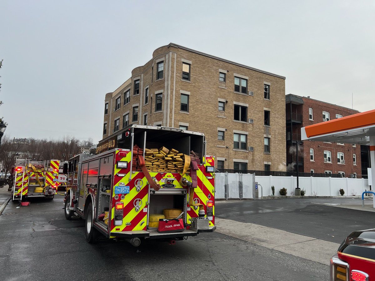 Recall is in 15 Saratoga St. There are no reported injuries. 5 people have been displaced and are being assisted by the Red Cross. Springfield Arson and Bomb Squad determined the cause to be a electrical malfunction in a bedroom located in Apt. 3B
