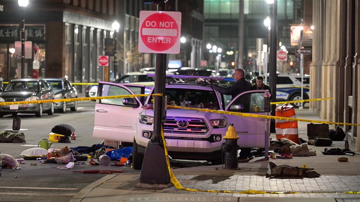 CHINATOWN - Police in Boston investigated a vehicle overnight after initial reports of explosives within the vehicle. Further information is not available, but images from the scene appear to show a training rifle, rifle magazines, a ballistic helmet and other military equipment