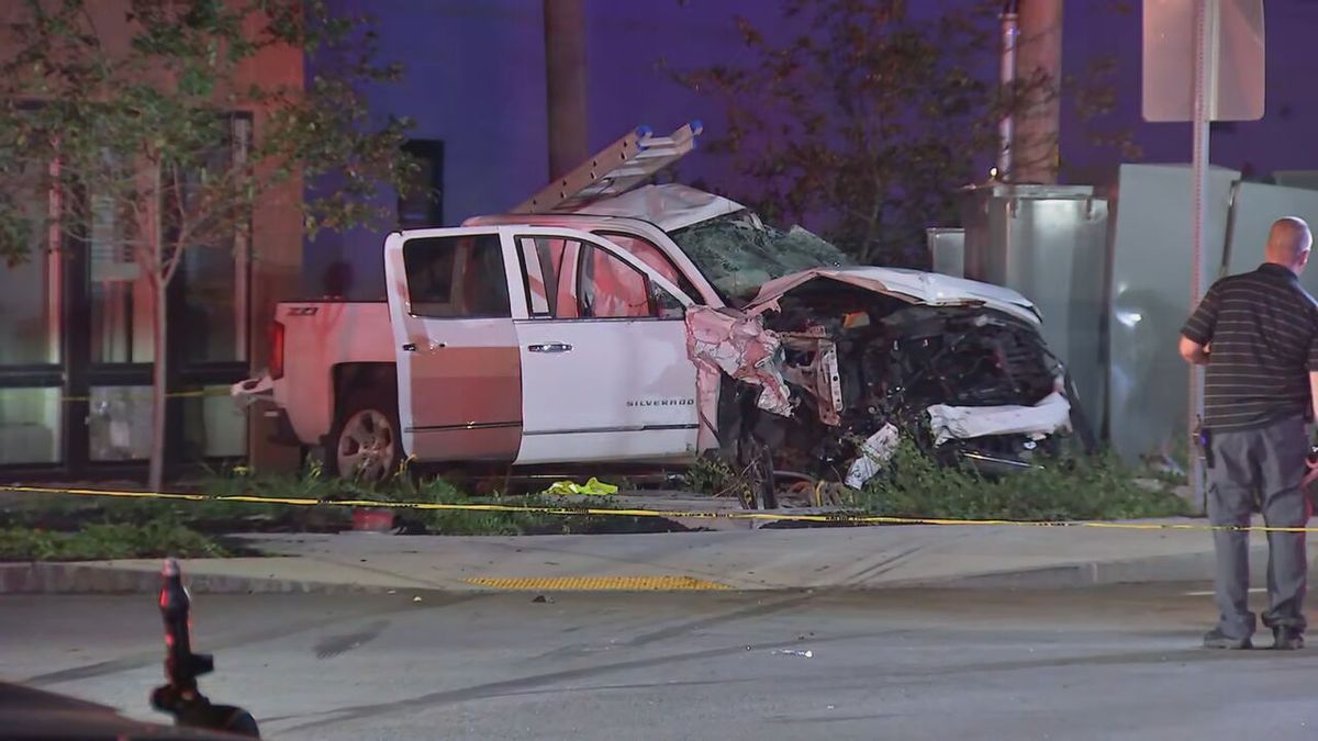 One person was killed and two others were hospitalized after a serious  crash in Woburn Friday night