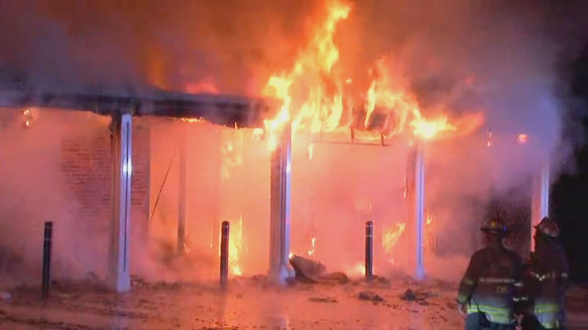 Several businesses were damaged as a fire tore through a shopping plaza in south Lynnfield on Tuesday night