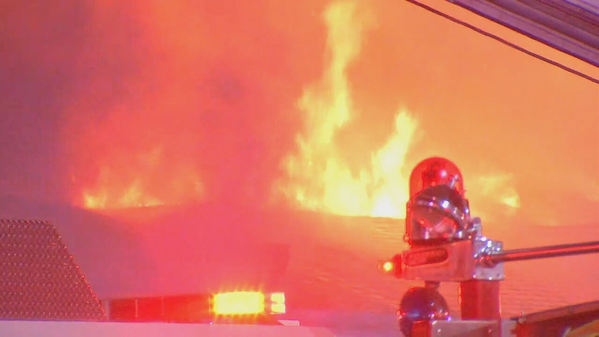 Several businesses were damaged as a fire tore through a shopping plaza in south Lynnfield on Tuesday night