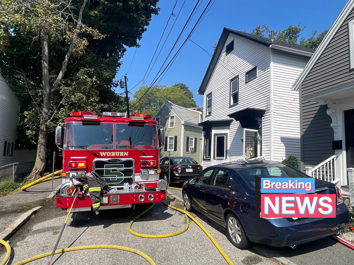 2nd alarm of fire Woburn Ma, 9 Franklin St, one occupant jumped from 2nd floor prior to FD arrival