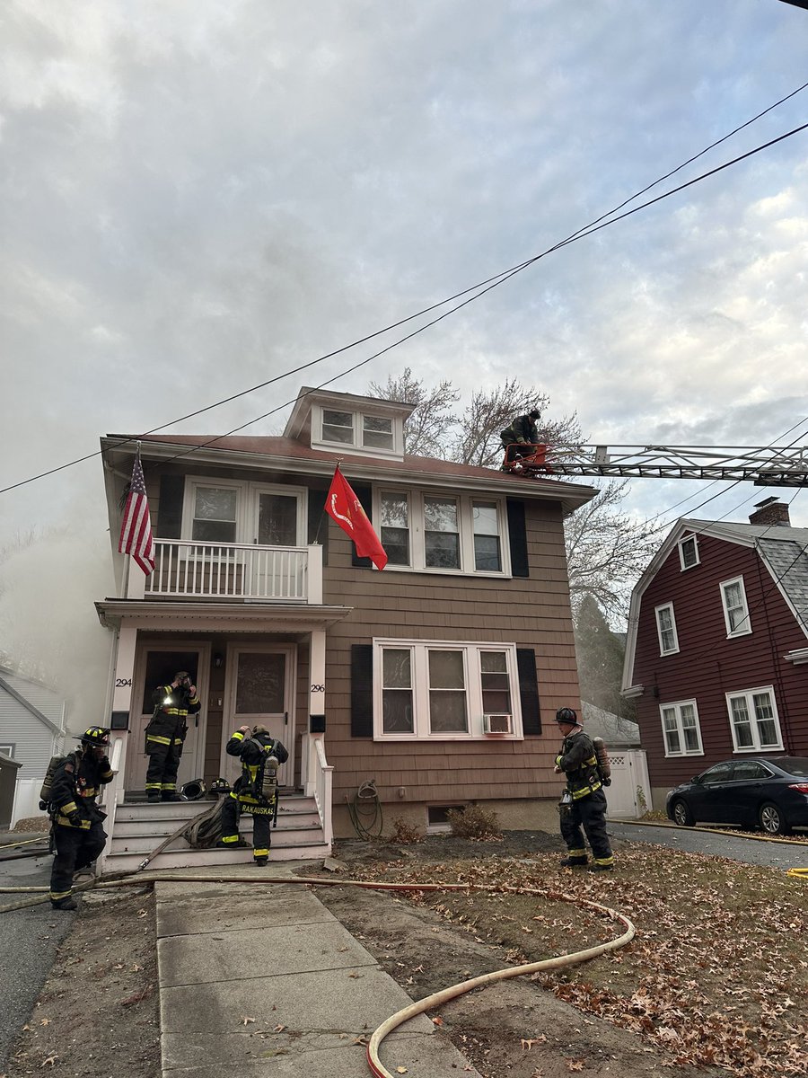 Fire showing on arrival at 294 Neposet Valley Pkwy.  Smoke pushing out all windows