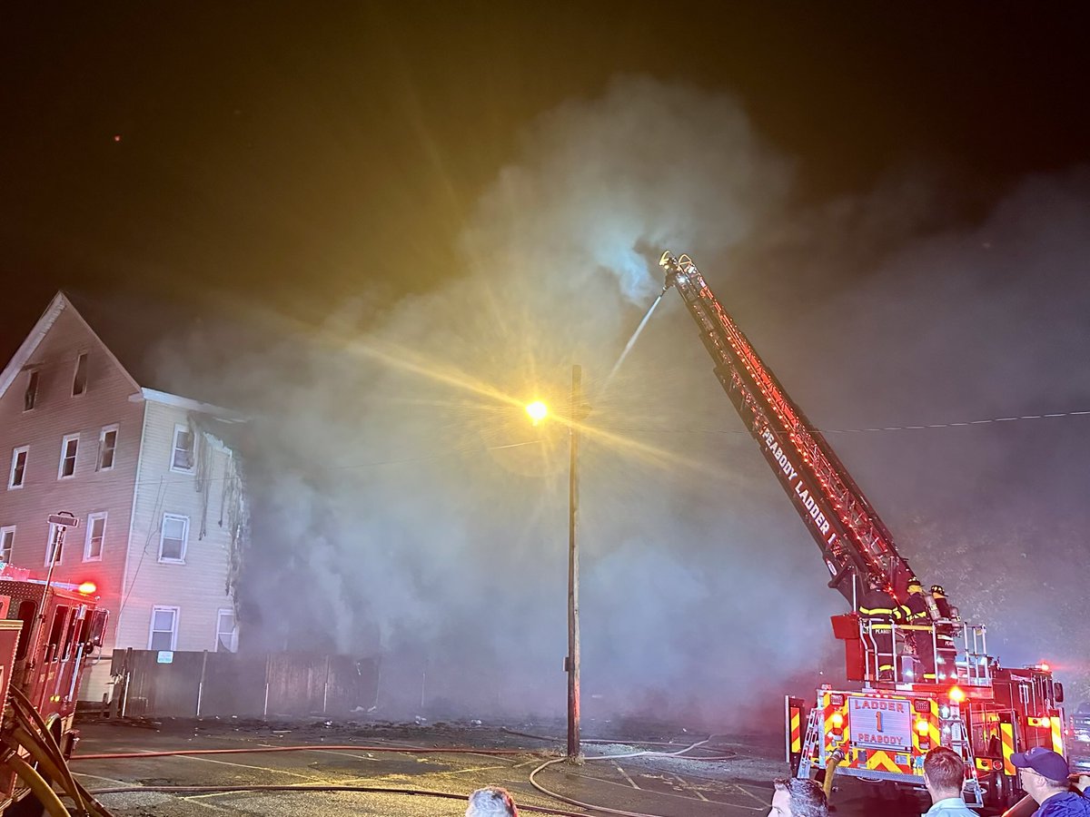 At least 40 people homeless after an apartment building fire in Peabody. Red Cross has been called