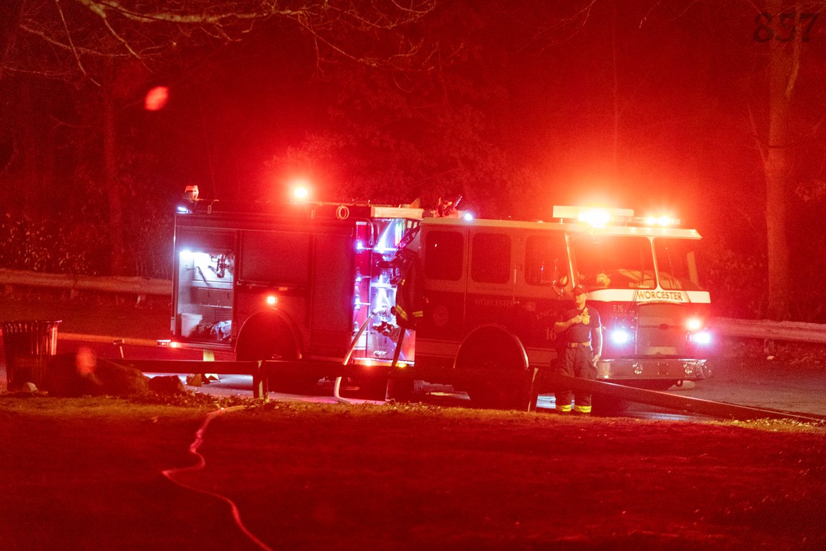 Worcester Firefighters battled a large brush fire in Chandler Hill Park Sunday evening. 6 Engines and a forestry units operated for several hours to contain the fast moving blaze