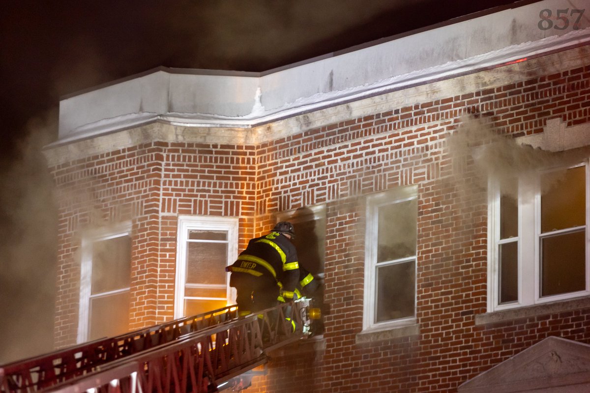 Members of Cambridge Rescue and Ladder 1 rescued an occupant via aerial from a 2-alarm apartment fire on Kirkland St early this morning. Crews made an aggressive attack and contained the the fire to the unit of origin, with minor extension to the cockloft