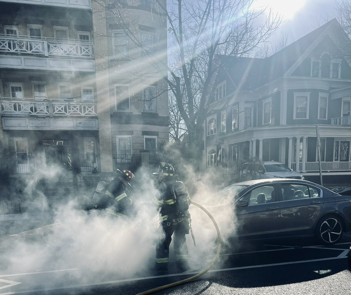 25 Sumner Ave. car fire. Fire has been extinguished there are no reported injuries Springfield Arson And Bomb Squad is investigating