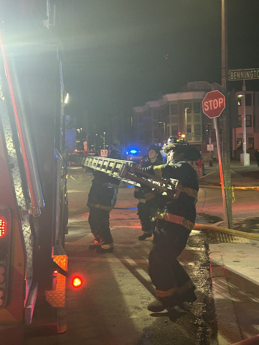 Firefighters are clearing from 74 Prescott St . 20 people, 2 cats & a bird are displaced. BFD-VAU & @RedCrossMA on scene to assist with hotels. No injuries reported.  Dist. Chief Paul Rustin addressed the media. Damages estimated upward of $200,000. 