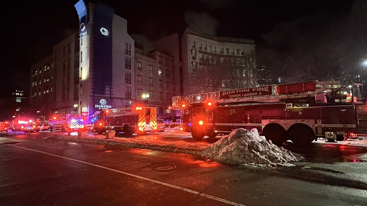 Boston Fire on scene at the Double Tree on Washington St for an elevator stuck between the 2nd and 3rd floors