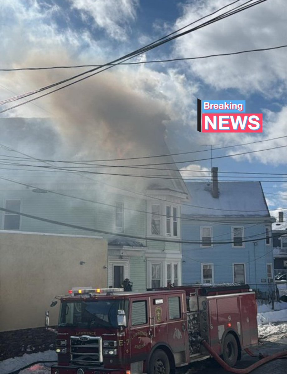 3rd alarm Lawrence Ma, address is 126 Cross St, fire in 2.5 story wood frame