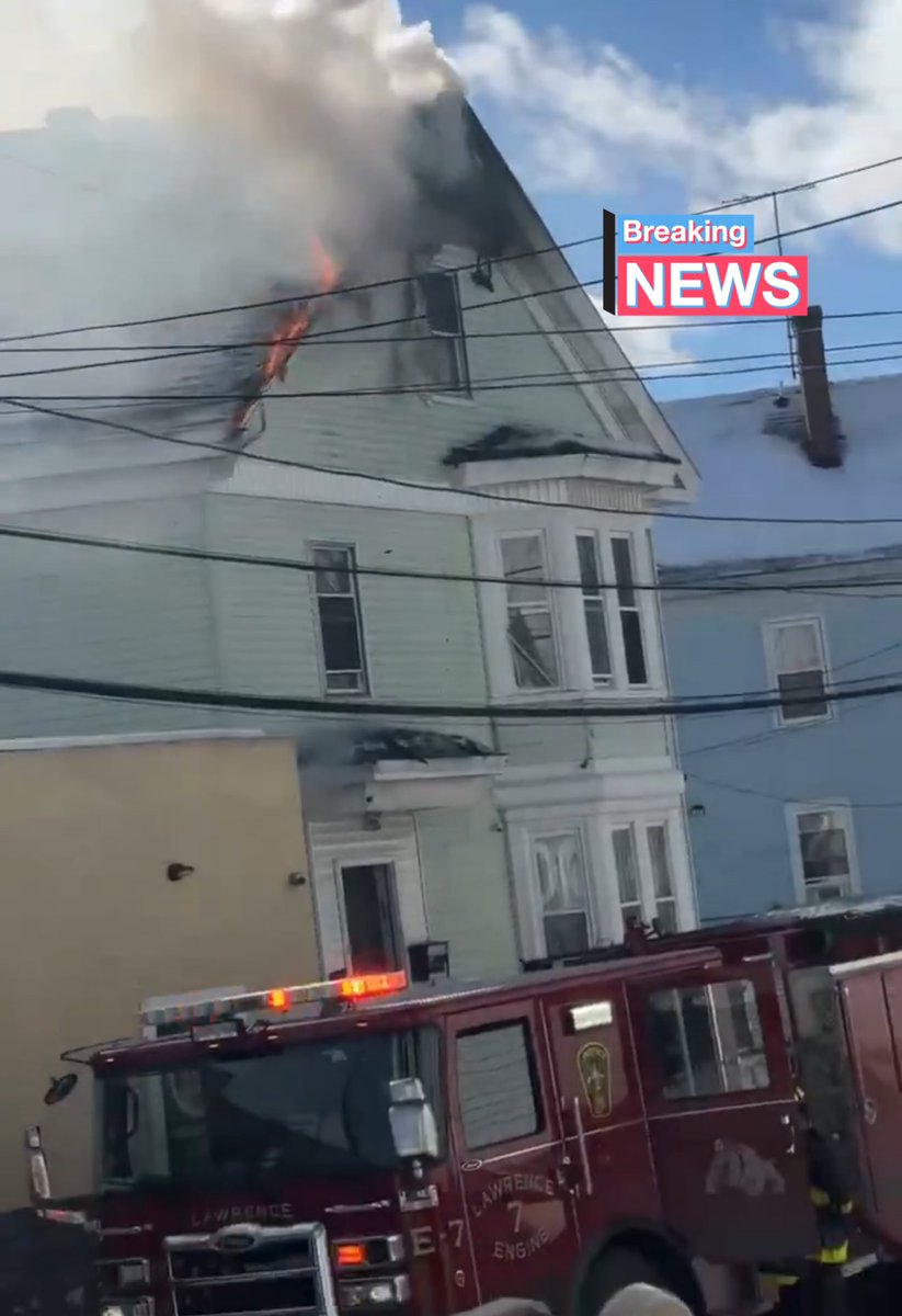 3rd alarm Lawrence Ma, address is 126 Cross St, fire in 2.5 story wood frame