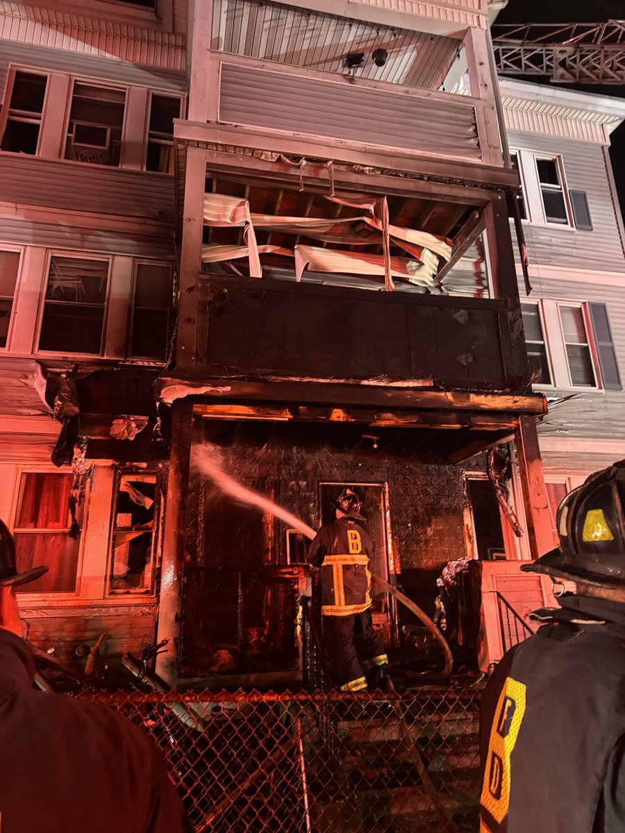 Heavy fire on the 1st & 2nd floor porches of 59 Goodale Rd Mattapan. A 2nd alarm was immediately ordered. Firefighters were able to quickly contain and extinguish the fire