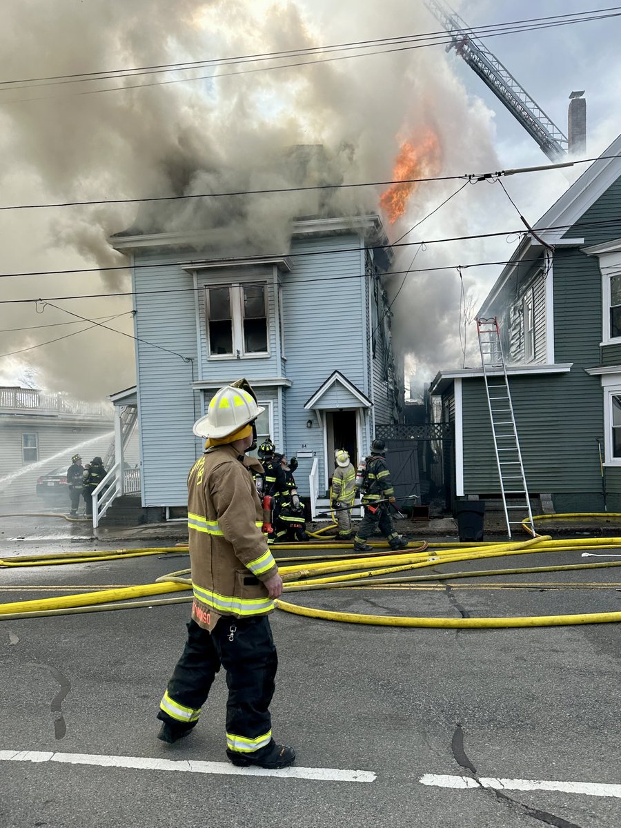 Gloucester 3 alarms on Washington Street around noon today. The residence all got out safely. No injuries I know of