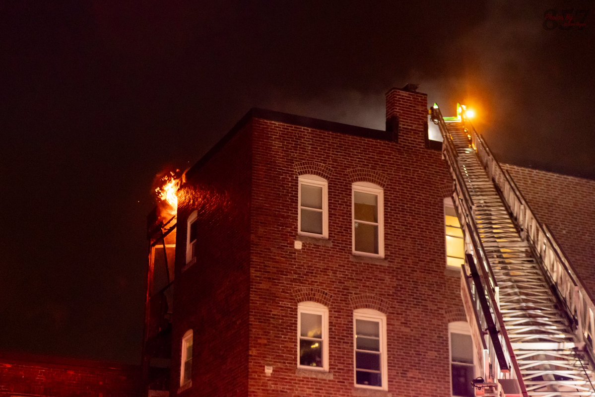 Cambridge Firefighters battled a 2 alarm fire in an Inman Square apartment building early this morning. Engine 5 arrived to fire showing from the top floor rear deck, and opened up their deck gun to knock a majority of the fire down