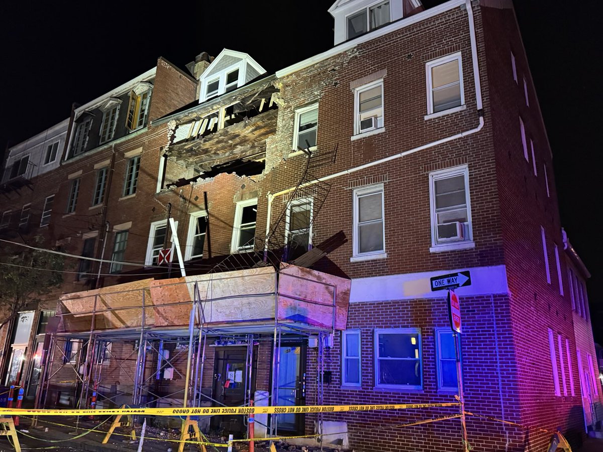 Firefighters responded to a partial building collapse at 57 Webster st. East Boston. The building was vacant at the time, and the adjacent building at 55 Webster has been evacuated. There are no injuries to report 