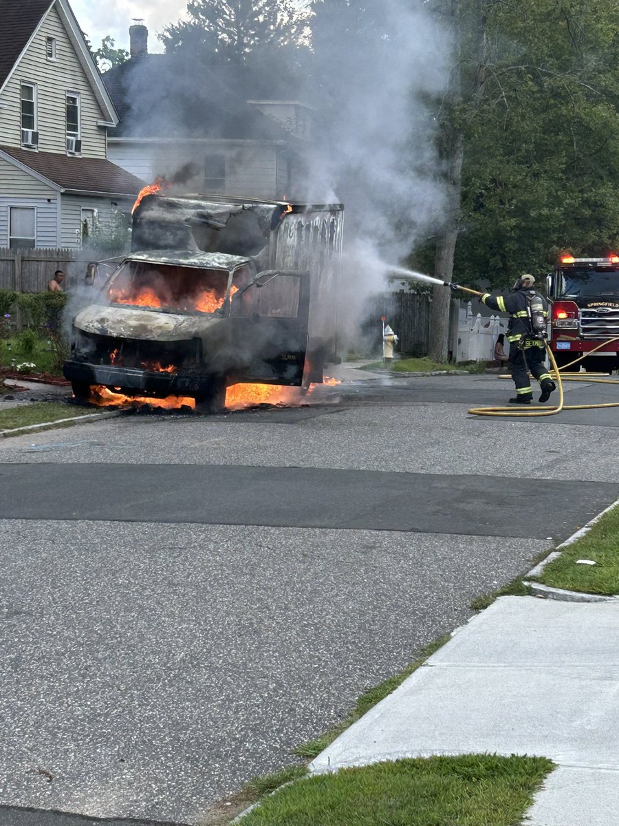 SFD “On Scene” 25 Shamrock st. Truck fire there are no reported injuries Springfield Arson And Bomb Squad is investigating