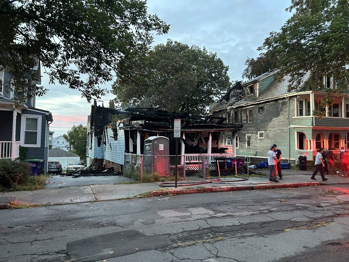 Three alarm fire in Somerville on Thurston Street. The fire chief said the home where the fire started collapsed. That home was under renovation and vacant. The fire also caused extensive damage to the homes on either side