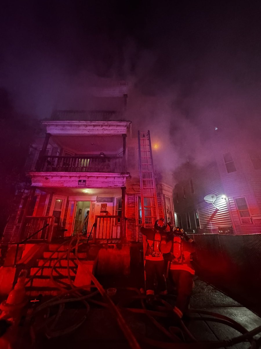 Fires companies are fighting the 2nd multi alarm three family on fire tonight at 39 Baird St in Mattapan. Fire here came in as receiving calls