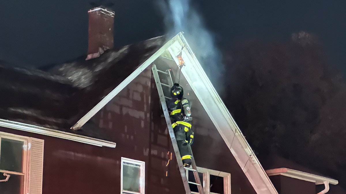 Uxbridge, working fire on Hazel St. Fire in the walls on all floors with extension to the attic. Fire is k/d, companies overhauling