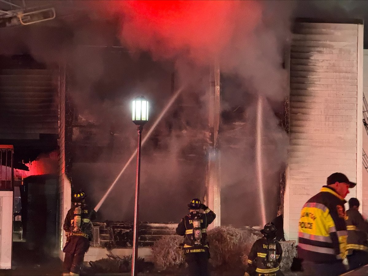 Firefighters are responding to a fire at an apartment complex in Taunton