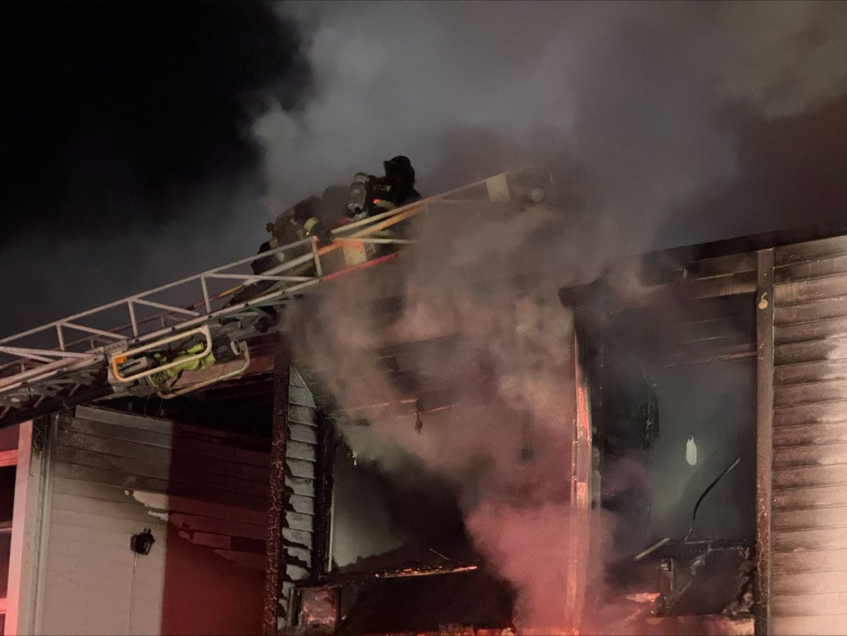 Firefighters are responding to a fire at an apartment complex in Taunton