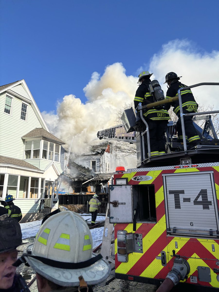 22 Achshnet Ave.  3 alarm fire. There are no reported injuries structure was under renovation and unoccupied.  Springfield Arson And Bomb Squad is investigating