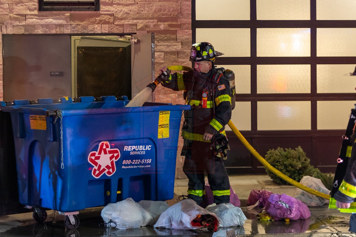 Cambridge box 9116 was struck for an odor of smoke in an apartment building on Fawcett St. Companies located a small fire in a dumpster in the trash room causing a light smoke condition in the garage. Firefighters quickly extinguished the fire