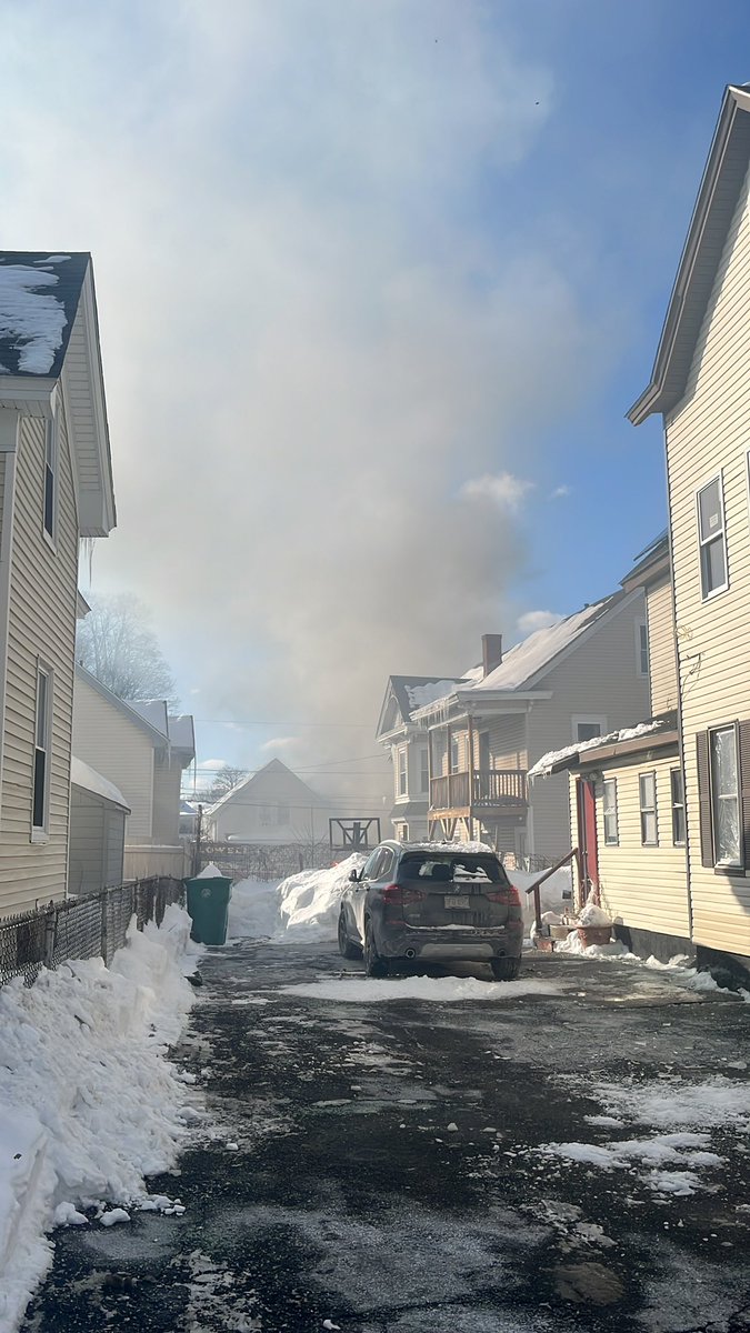 Heavy smoke on Otis st. In Lowell. Companies still working to find the seat of fire