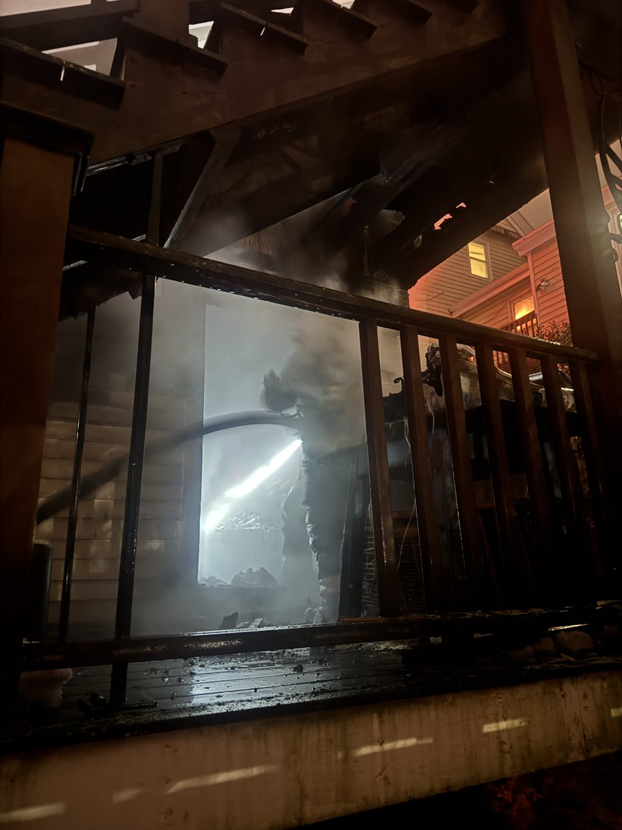 heavy fire in an occupied 3 story house at 98 Wyman st.The fire extended to the adjacent house at 100 Wyman .A 2nd and 3rd alarm was ordered