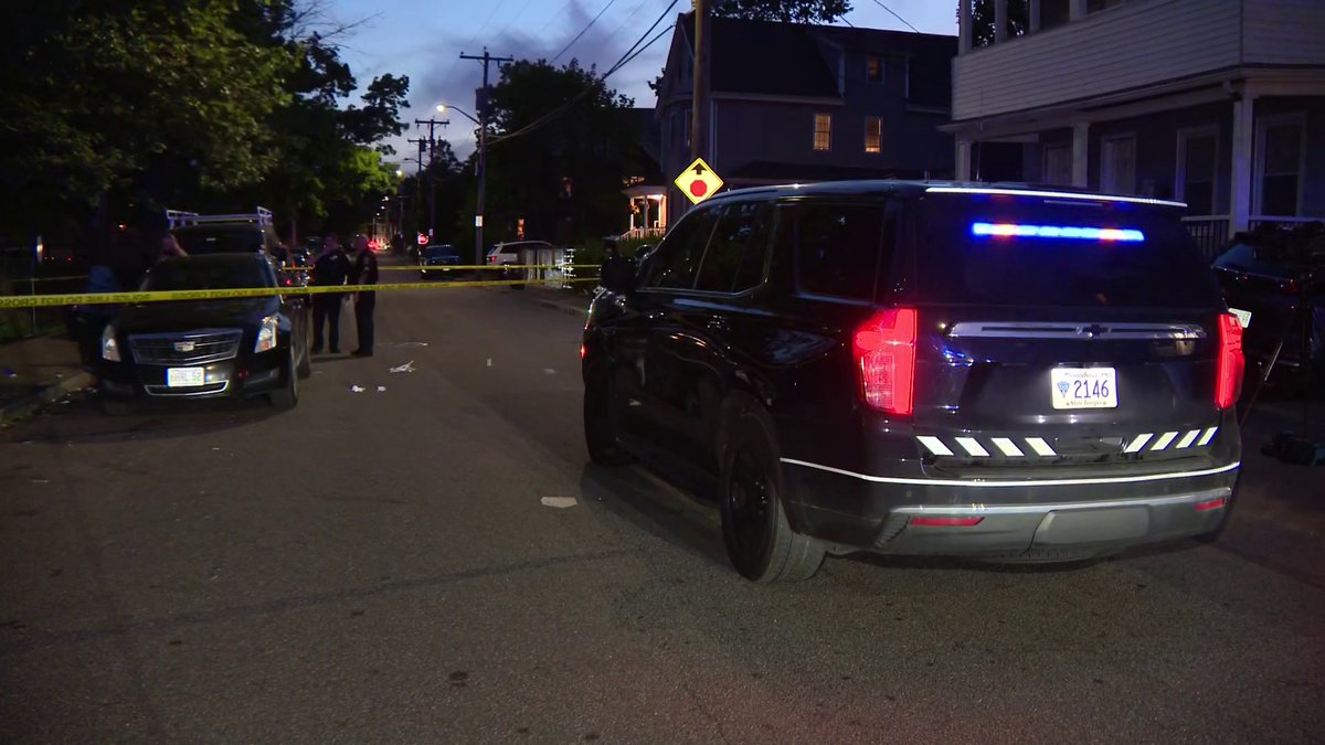 Two men were stabbed near a Brockton playground on Wednesday night, according to police