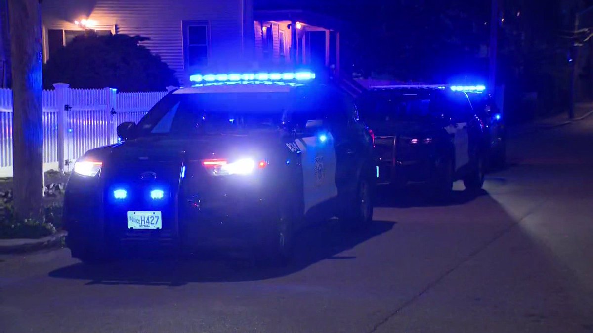 Two men were stabbed near a Brockton playground on Wednesday night, according to police