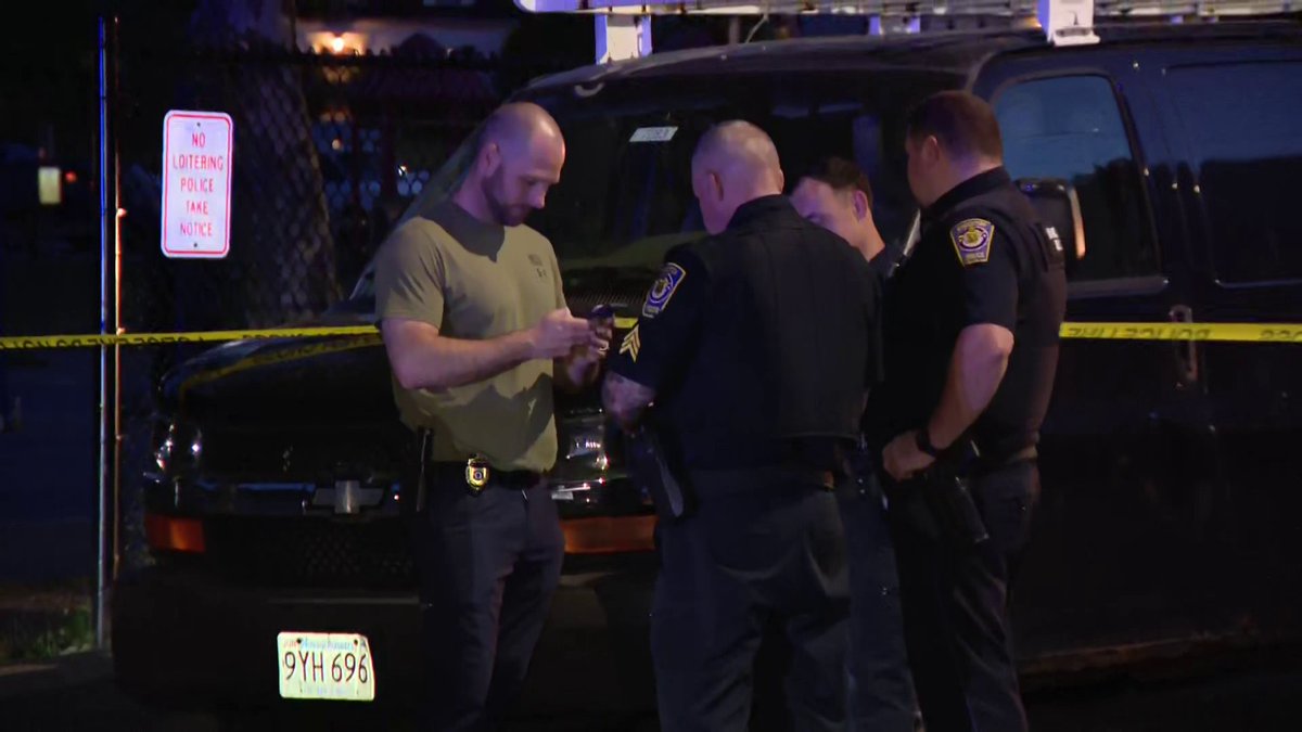 Two men were stabbed near a Brockton playground on Wednesday night, according to police