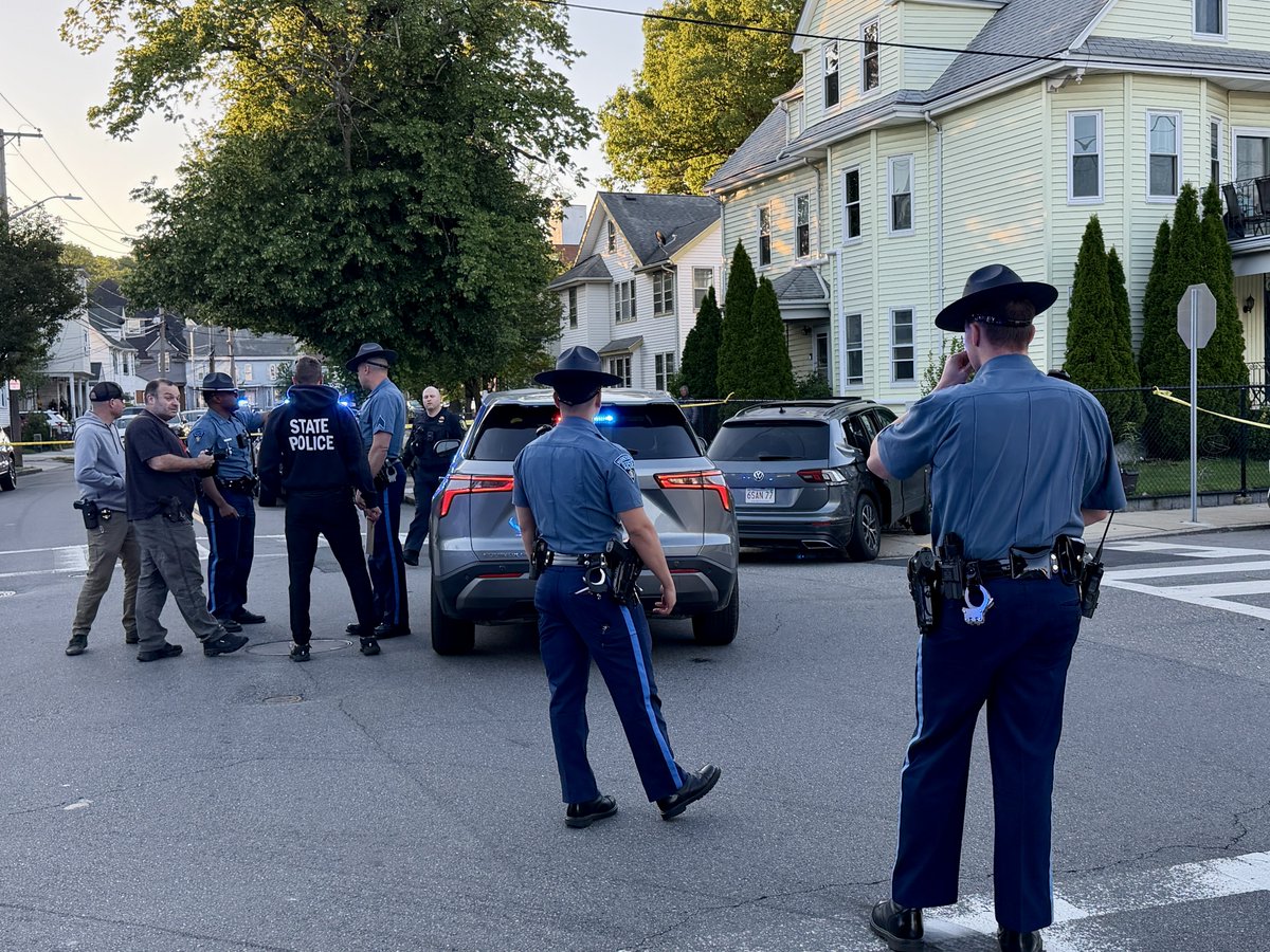 Shots fired after suspects in a stolen car drove at Medford Officers. A resulting crash occurred in Malden after the stolen car made contact with a police vehicle