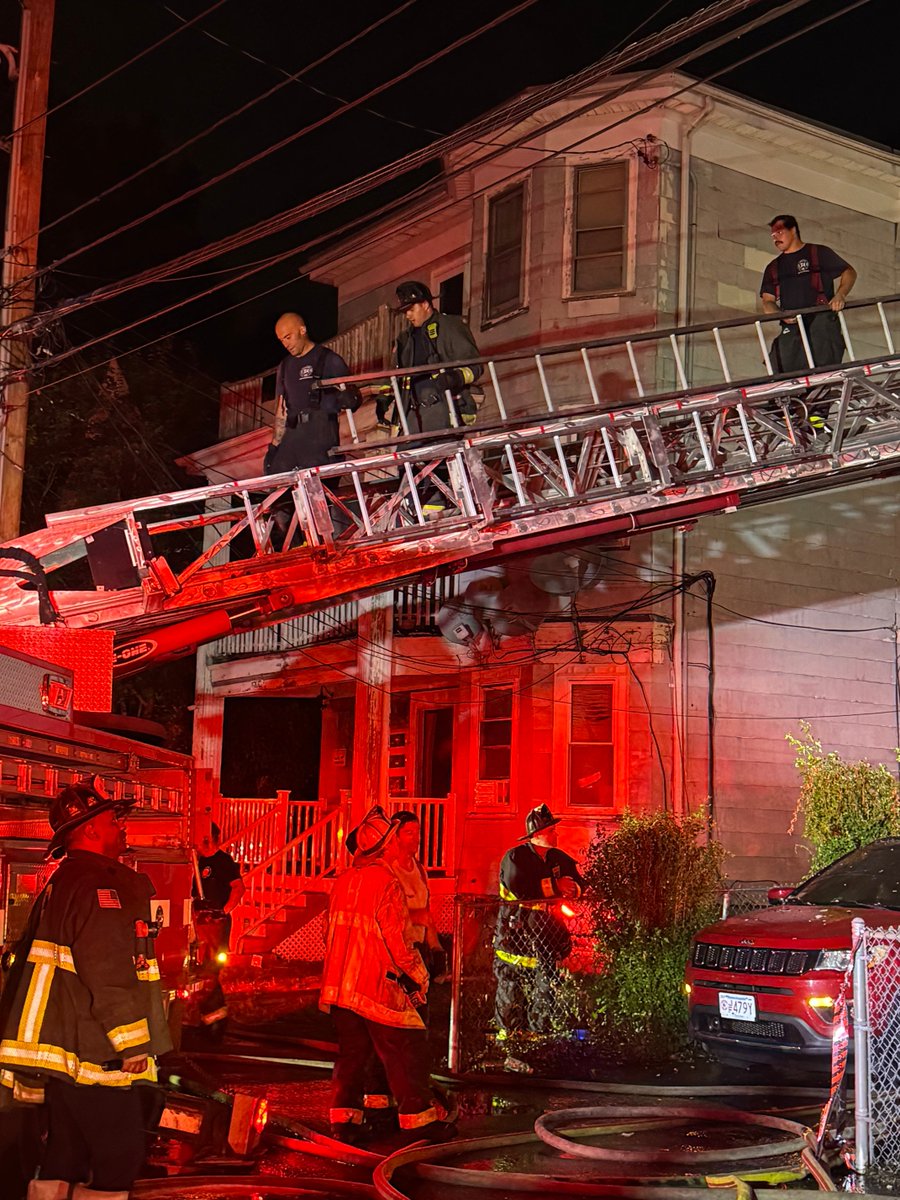 Fire detail companies are setup now at 596 Metropolitan Ave. There were no injuries reported. RedCross have been called to help the family of 3/1 dog with emergency services.Their cat is still missing.  