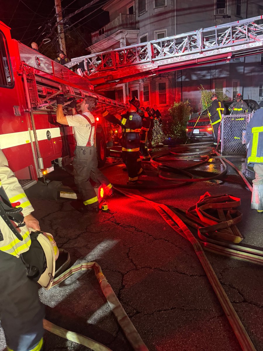 Fire detail companies are setup now at 596 Metropolitan Ave. There were no injuries reported. RedCross have been called to help the family of 3/1 dog with emergency services.Their cat is still missing.  